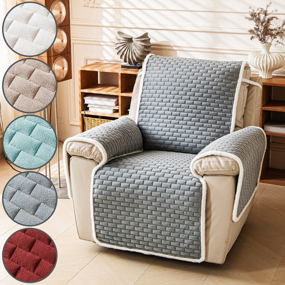 Recliner Sofa Cover - Non-Slip Sofa Cushion Flannel Velvet Seat