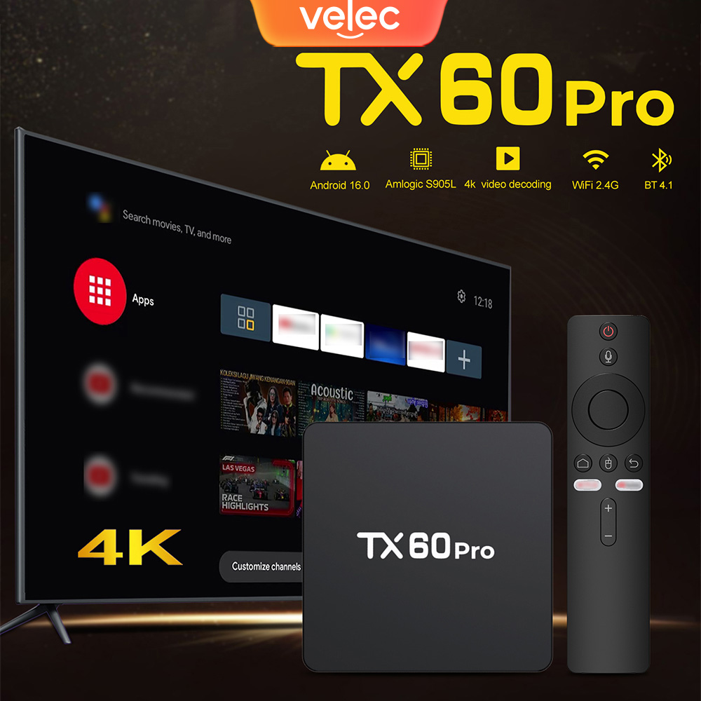 Home Cinema Media Player - Velec Smart TV Box Android 16