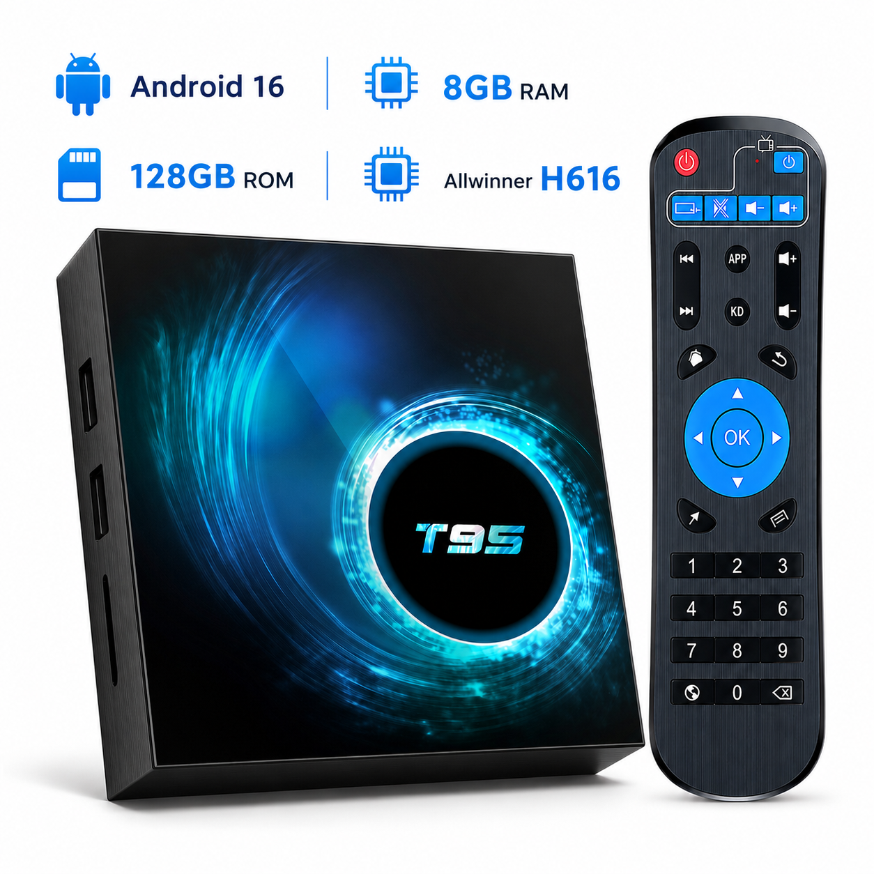 Home Cinema Media Player - T95 Android 16 TV Box Allwinner