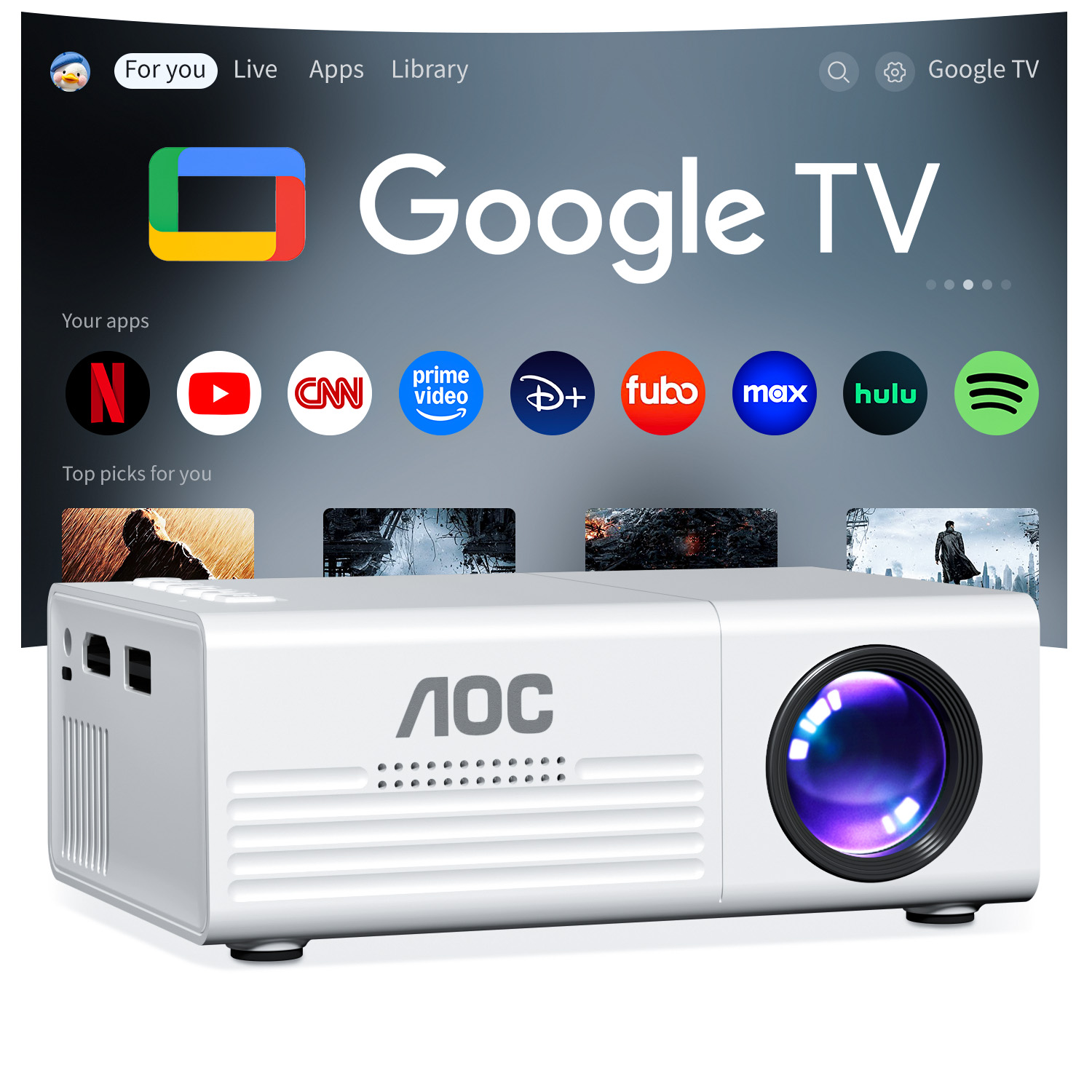 Home Cinema Media Player - ﻿AOC Mini Projector TFT LCD Wifi
