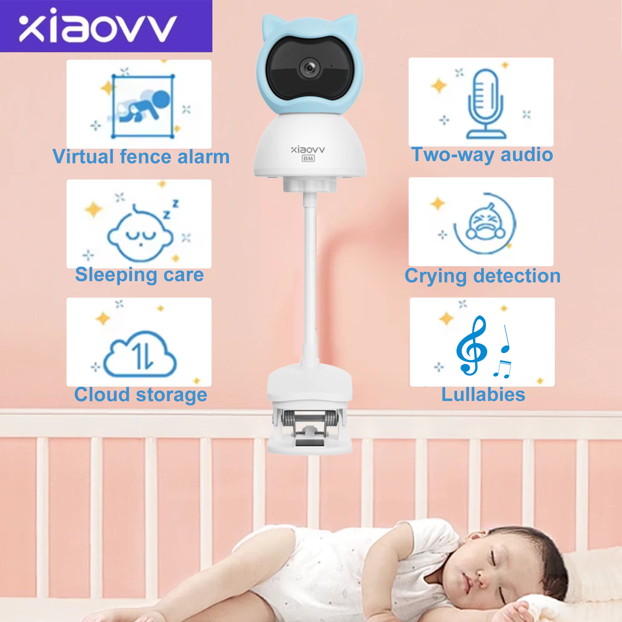 Home Cinema Hd - 4MP WiFi xiaovv indoor Baby Monitor