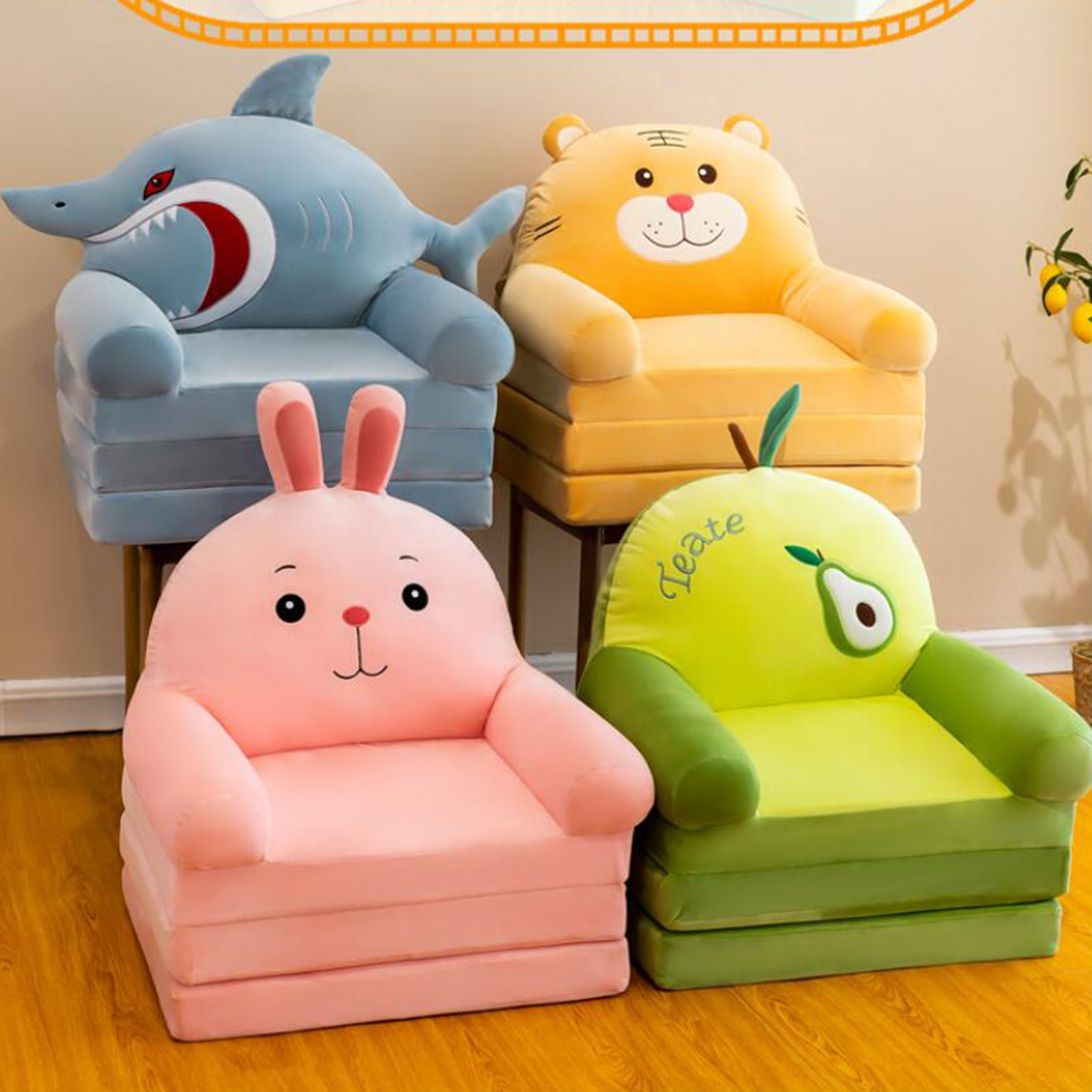 Recliner Sofa Cover - Cartoon Cute Kids Sofa Cover Foldable