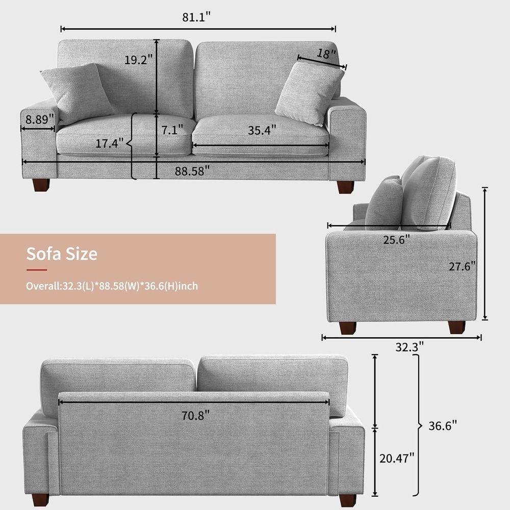 Light Gray Loveseat Sofa for L - Recliner Sofa Cover 评论和价格