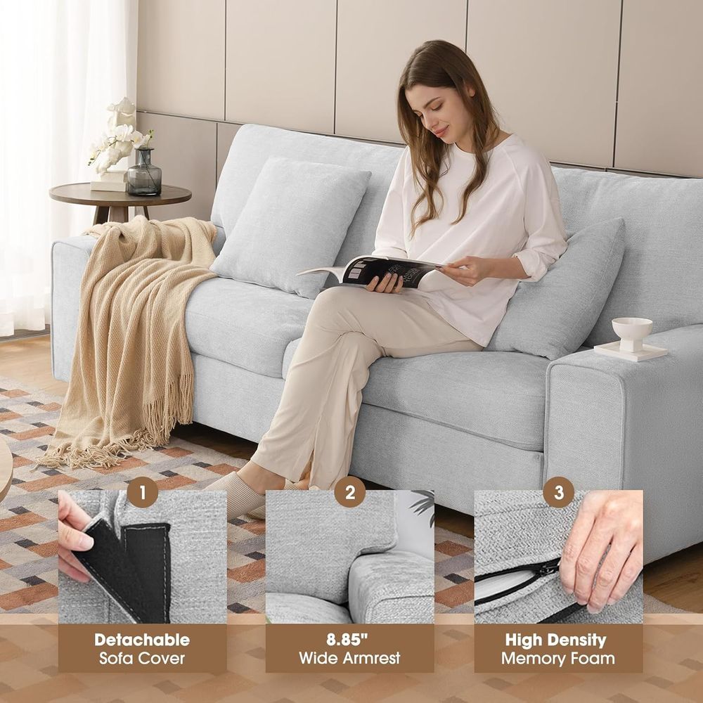 Light Gray Loveseat Sofa for L - Recliner Sofa Cover 评论和价格