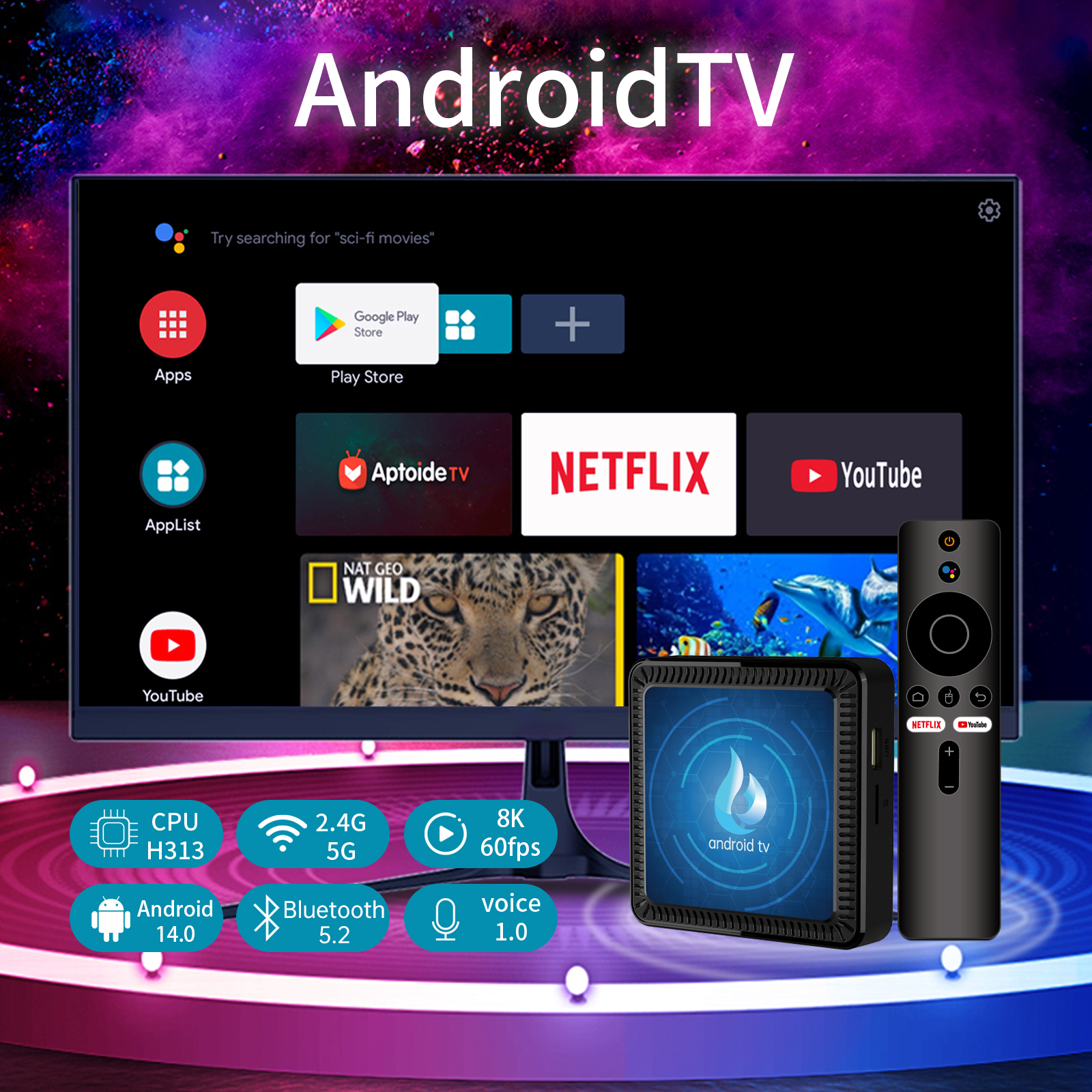 Android 16.0 TV Box 8K Ultra H - Home Cinema Media Player 评论和价格