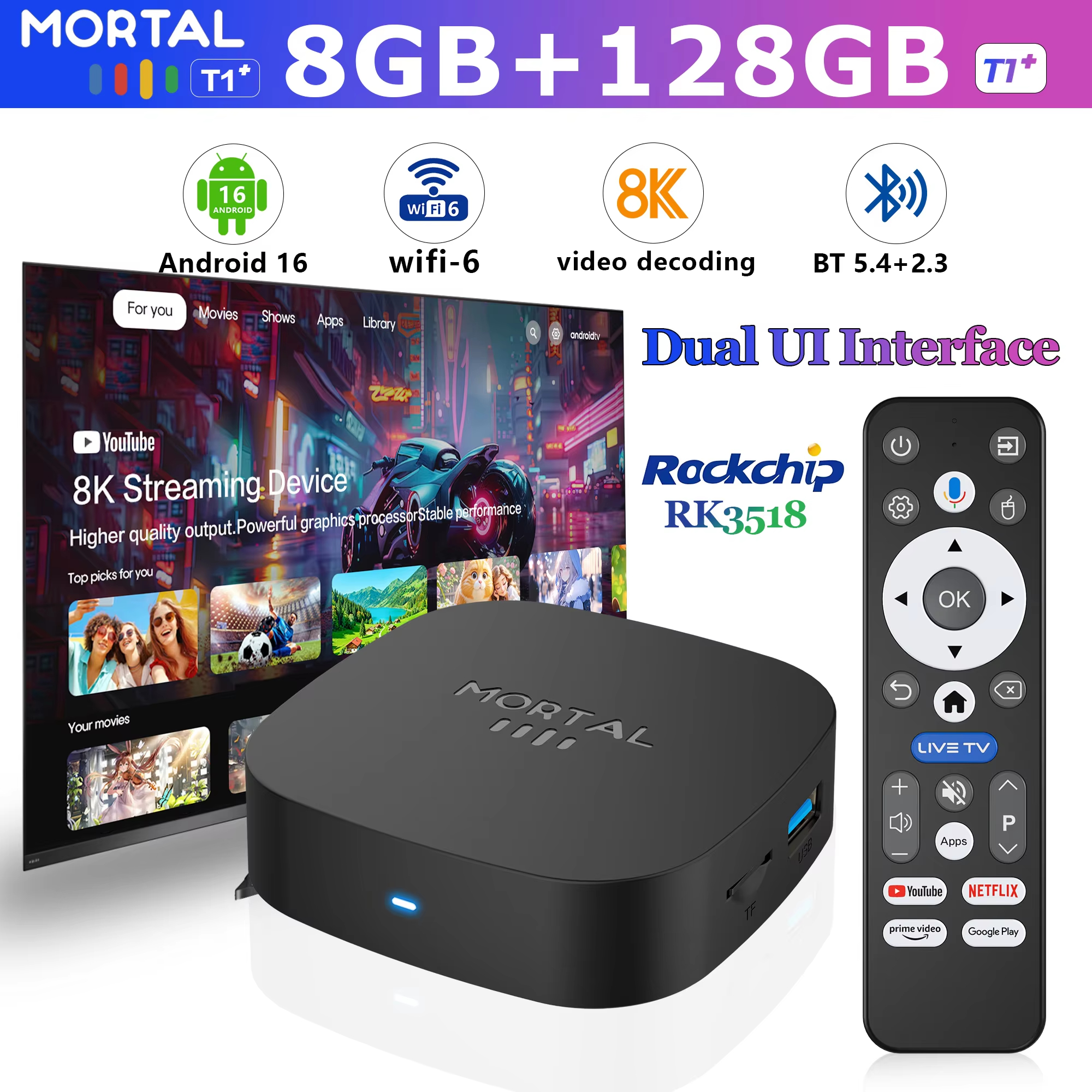 2026 New T1+ 8K HD TV Box Andr - Home Cinema Media Player 评论和价格
