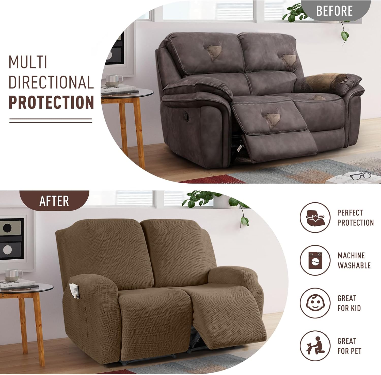Stretch Recliner Covers, Jacqu - Recliner Sofa Cover 评论和价格