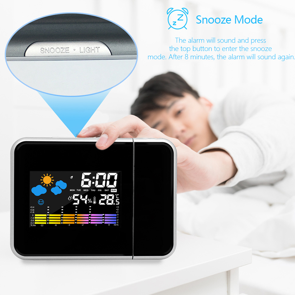 Smart Alarm Clock with Night B - Home Cinema Led Projector 评论和价格