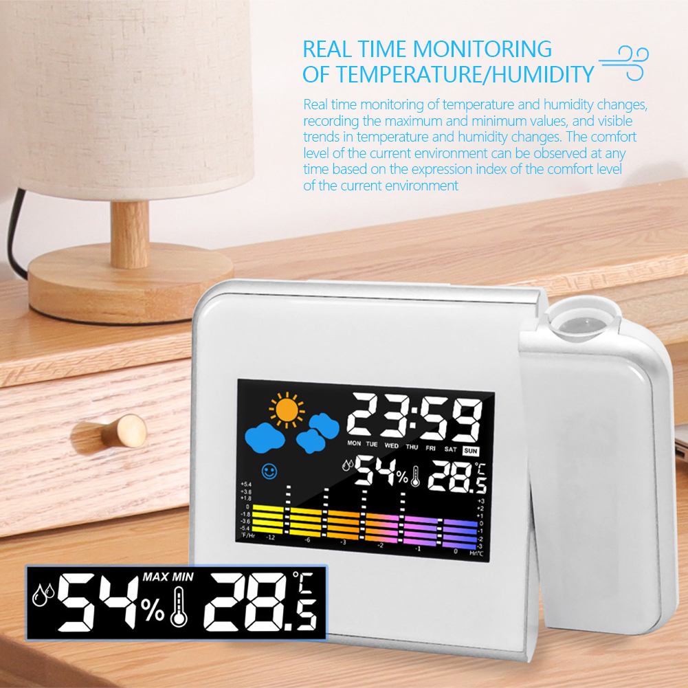 Smart Alarm Clock with Night B - Home Cinema Led Projector 评论和价格
