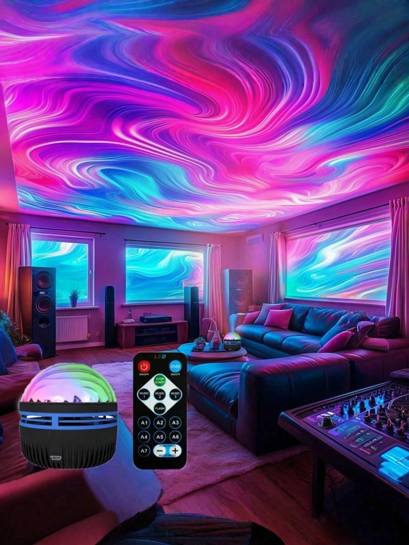 1pc LED Northern Lights Aurora - Home Cinema Galaxy 评论和价格
