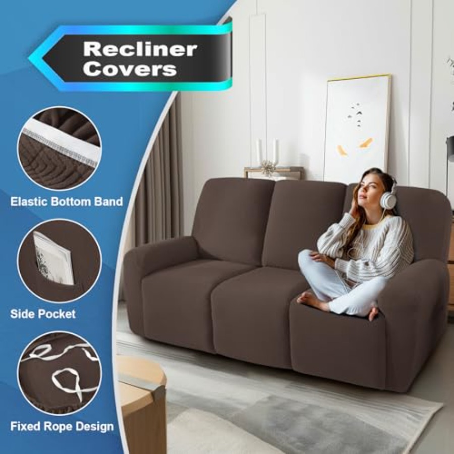 5 Pieces Recliner Sofa Covers  - Recliner Sofa Cover 评论和价格