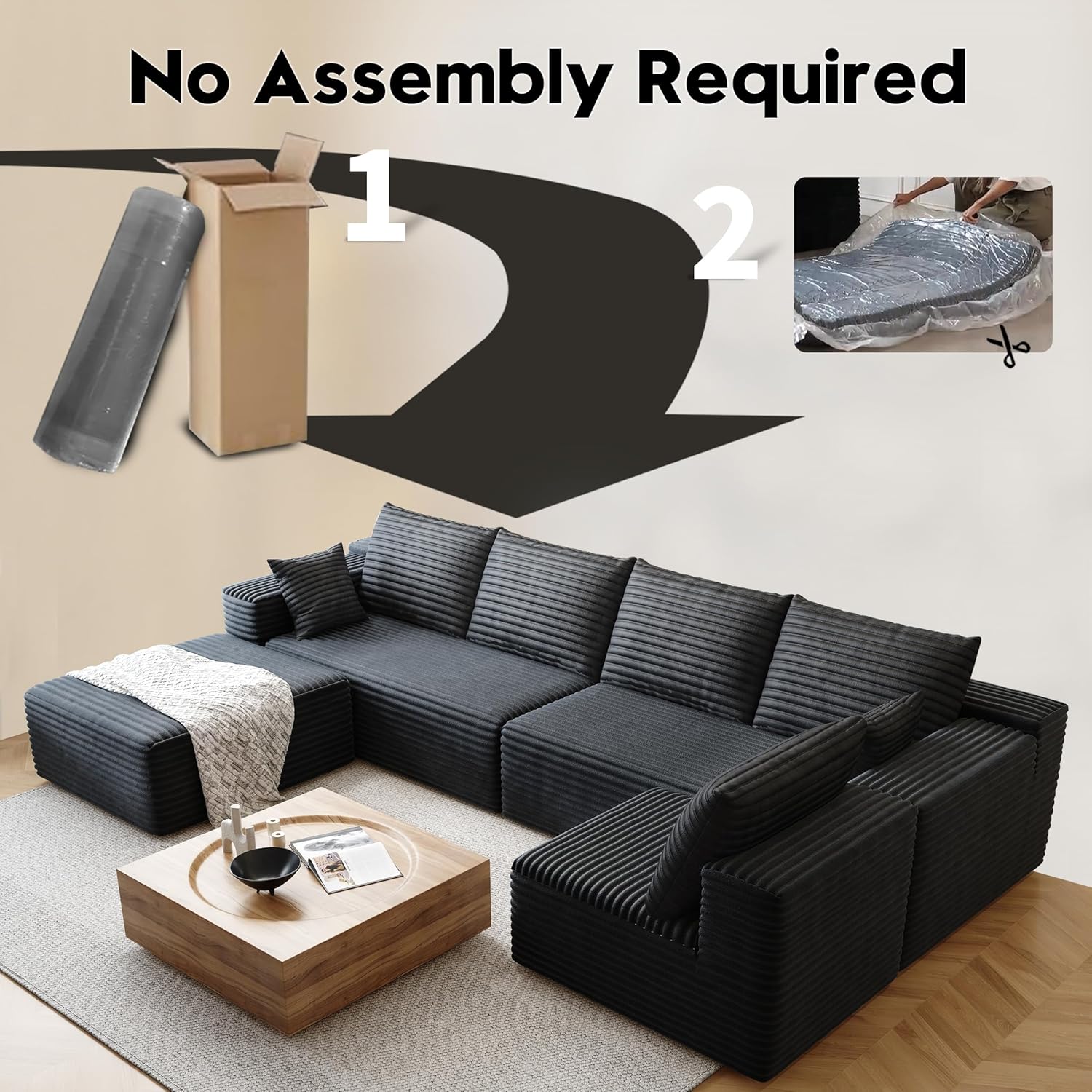 Cloud-style sectional sofa, wi - Recliner Sofa Cover 评论和价格