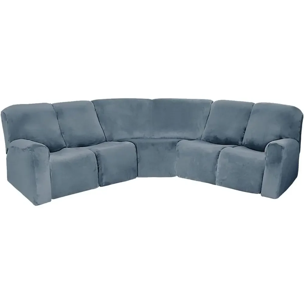 5-Piece Velvet Stretch Recline - Recliner Sofa Cover 评论和价格