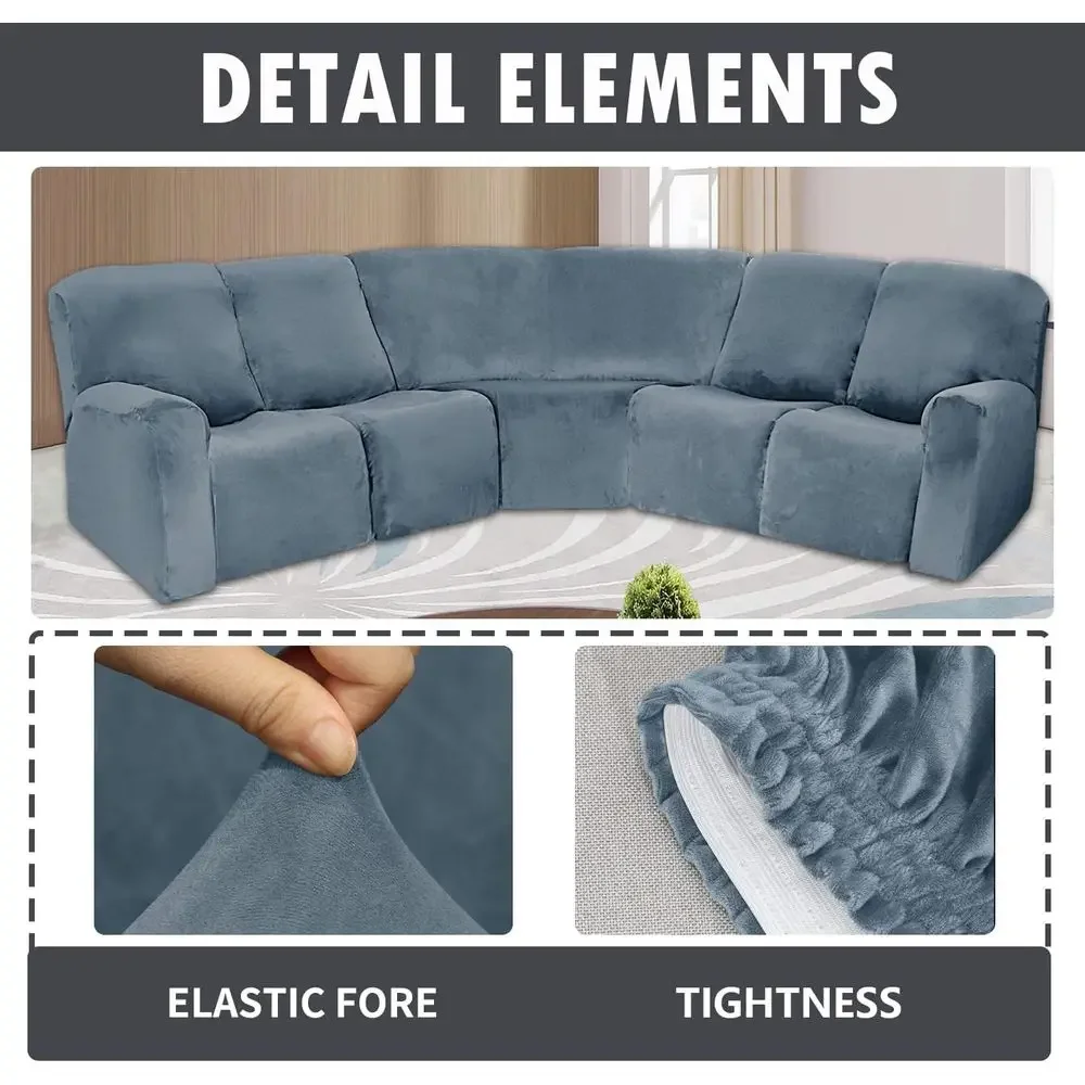 5-Piece Velvet Stretch Recline - Recliner Sofa Cover 评论和价格