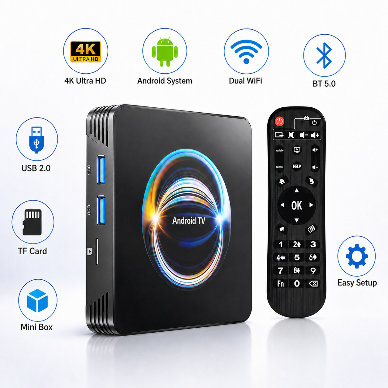 Android TV Box 4K Ultra Smart  - Home Cinema Media Player 评论和价格