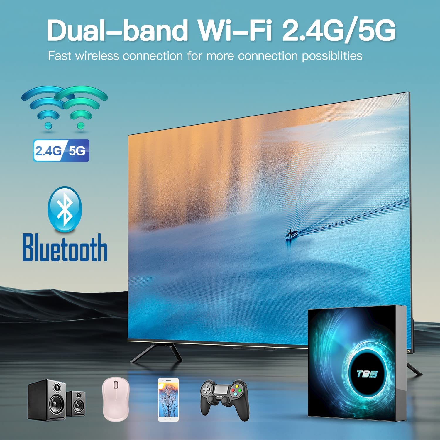 T95 Android 16 TV Box Allwinne - Home Cinema Media Player 评论和价格