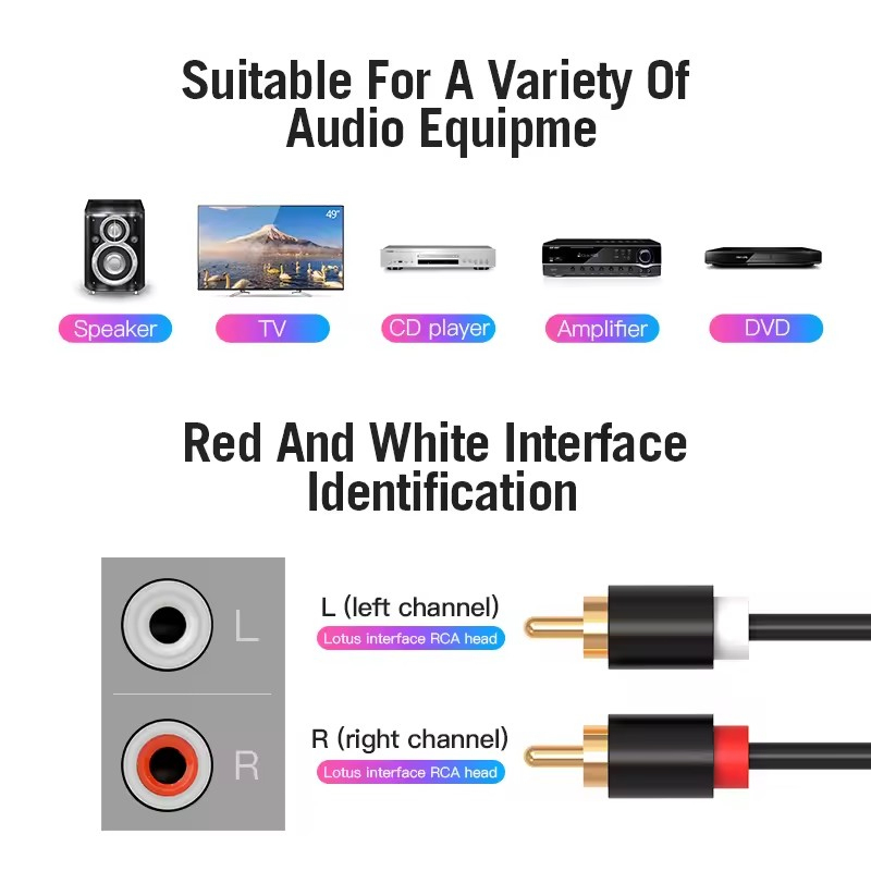 Dual RCA Cable HIFI Stereo 2 R - Home Cinema Pc 评论和价格