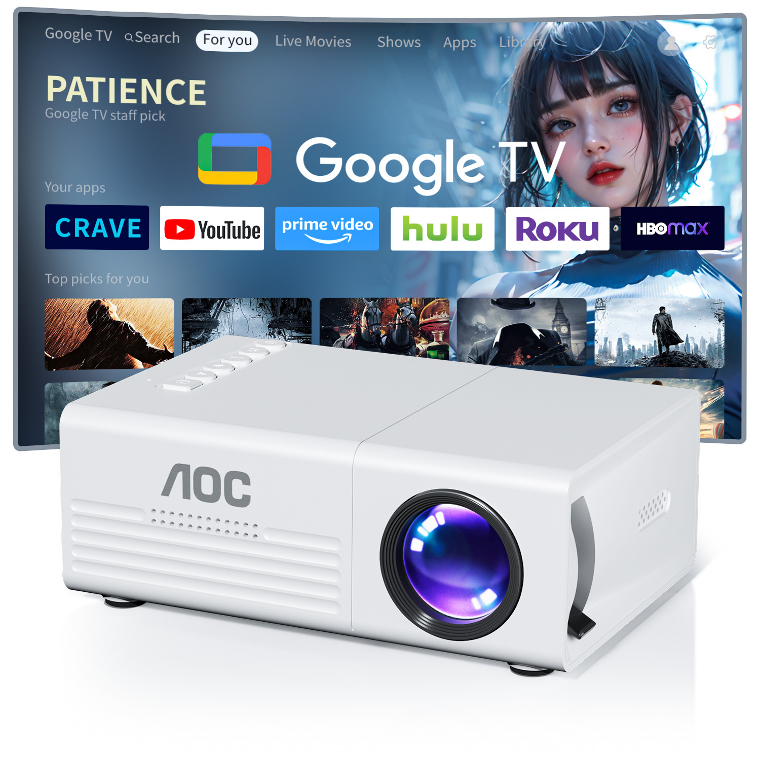 AOC Mini Projector TFT LCD Wi - Home Cinema Media Player 评论和价格