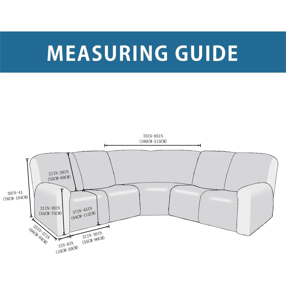 7-Piece L-Shaped Sectional Rec - Recliner Sofa Cover 评论和价格