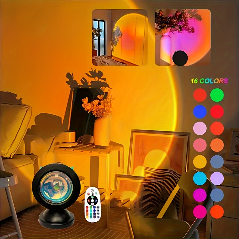 1pc Vibrant Sunset Projection  - Home Cinema Led Projector 评论和价格
