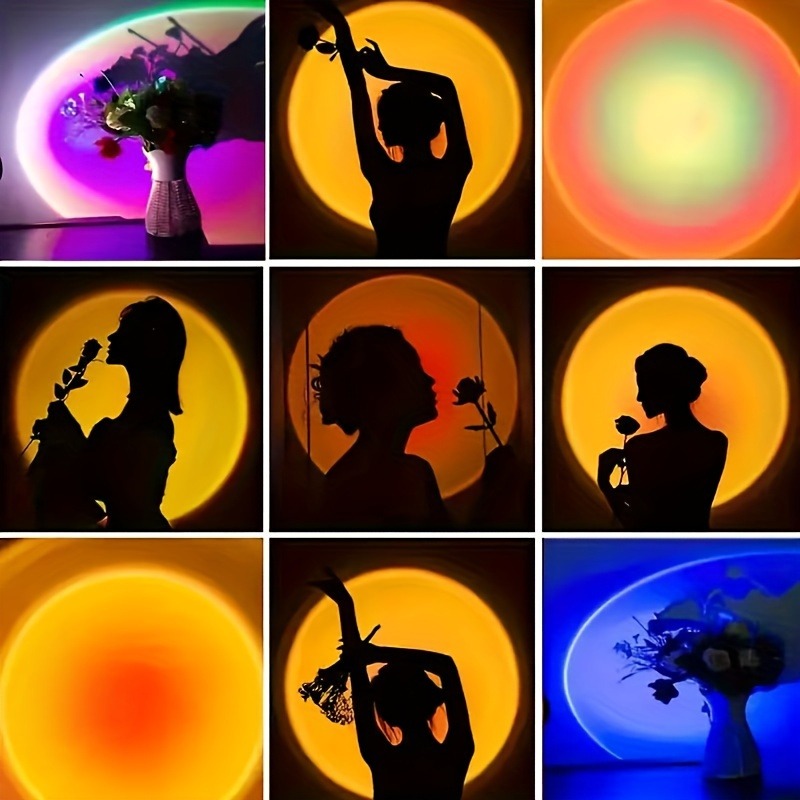 1pc Vibrant Sunset Projection  - Home Cinema Led Projector 评论和价格