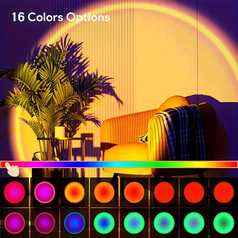 1pc Vibrant Sunset Projection  - Home Cinema Led Projector 评论和价格