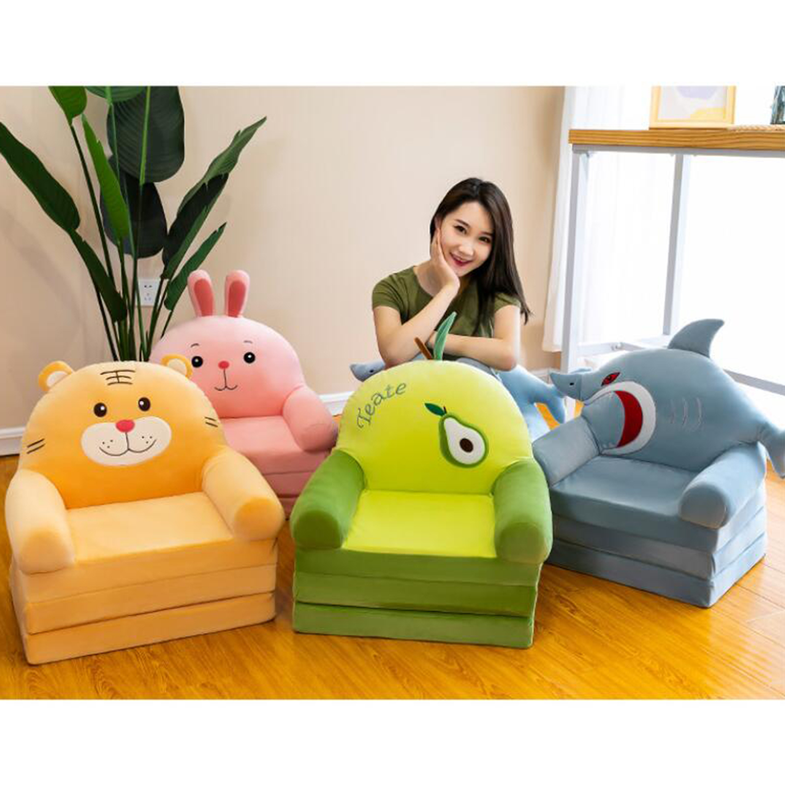 Cartoon Cute Kids Sofa Cover F - Recliner Sofa Cover 评论和价格