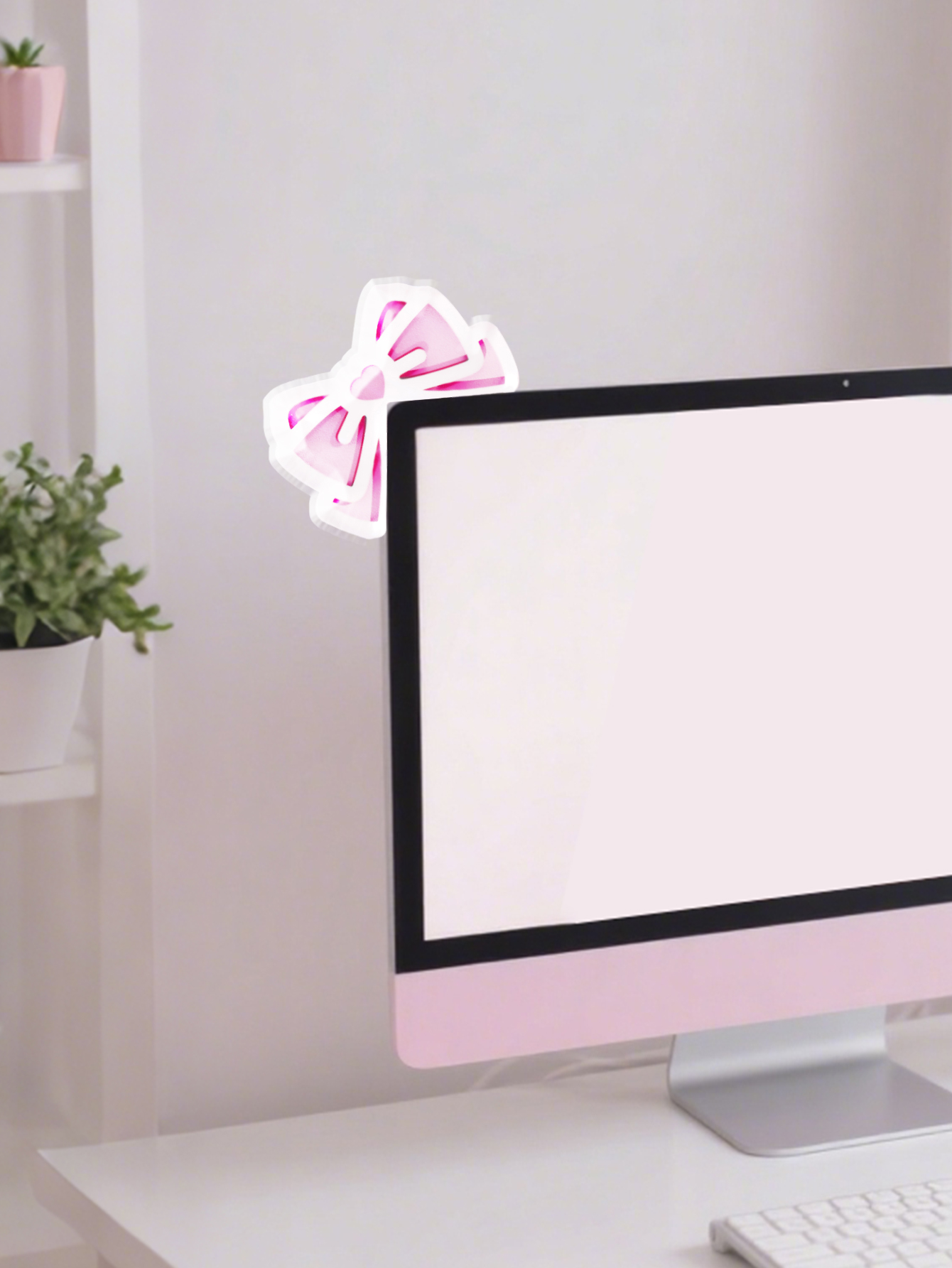 Kawaii Bow Monitor Decor Pink  - Home Cinema Pc 评论和价格