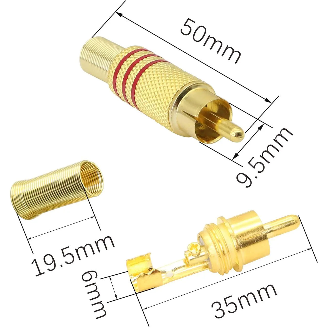 4PCS RCA Plug Gold Plated Sold - Home Cinema Unit 评论和价格
